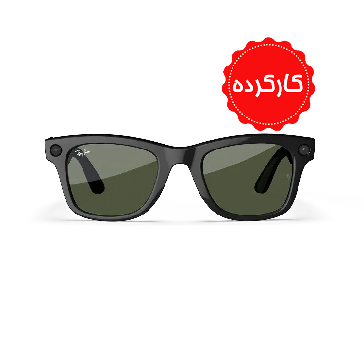 کارکرده - عینک هوشمند آفتابی ری بن متا Ray Ban meta wayfarer - بدنه مشکی مات
